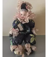 Charming Antique Clown Harlequin Doll - $30.00