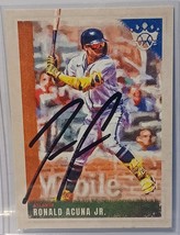 Ronald Acuna Jr Hand Signed Atlanta Braves Trading Card COA Hologram MLB - $73.68