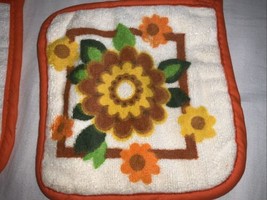 NEW Vtg SAYCO Kitchen Pot Holder FLOWER Festival  Cotton USA Screen Print - $20.34 CAD