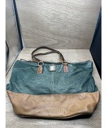 Dooney &amp; Bourke Wexford Leather Becky Tote Zippered Green Brown Bag - $49.45