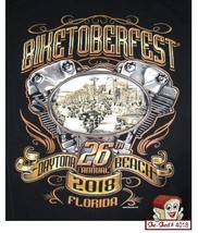 BIKETOBERFEST 2018 Daytona Beach Biker T-Shirt - Unisex Medium - Double Stitch - £13.33 GBP