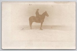 RPPC Man on Beautiful Horse with Rifle Real Photo Postcard I23 - $8.95