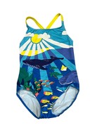 Girls Boden 8-9Y Cross-Back Swimsuit With Ocean Print - Whales Fish &amp; Su... - €15,01 EUR