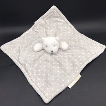 Blankets &amp; Beyond Bear Lovey Polka Dots Gray White Security Blanket Soother - $9.99