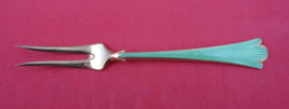 Lilje by Th. Olsens Sterling Silver Pickle Fork vermeil enameled green 5... - $68.31