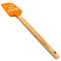 Fall Pumpkin Spice Spatula Orange Silicone Wood Handle 8in Kitchen Scrap... - $11.72