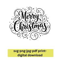 Merry Christmas, 3 SVG PNG JPG Christmas Tree Decor, Merry Christmas Dow... - $5.00