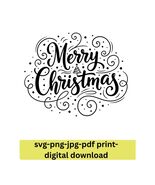 Merry Christmas, 3 SVG PNG JPG Christmas Tree Decor, Merry Christmas Dow... - $4.95