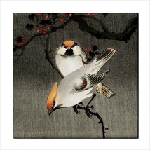 Starlings Cherry Tree Ohara Koson Japanese Art Backsplash Border Ceramic Tile - £12.14 GBP