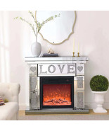 Acrylic Diamond Mirror Fireplace TV Cabinet 46&quot;W - $18,693.20 MXN