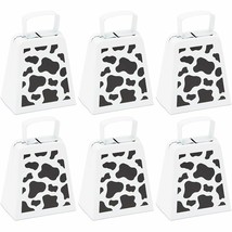 Cow Bells With Handles, Cow Print Noise Makers (4 Inches, 6 Pack) - £31.96 GBP