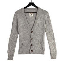Pronto Women&#39;s M Neutral Knit Cardigan Sweater Button-Front Ribbed Cuffs Hem - £13.00 GBP