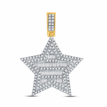 10kt Yellow Gold Mens Baguette Diamond Star Charm Pendant 3/4 Cttw - £490.53 GBP