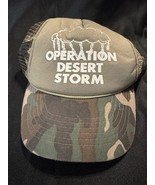 Vintage Operation Desert Storm Trucker Hat Camo Mesh Snapback Military P... - $23.25 CAD