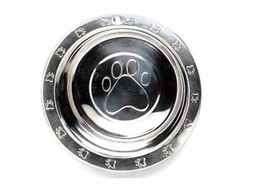 MPP Pawprint Embossed Dog Bowls Stainless Steel Pet Dishes Extra Wide Rim Pick S - £8.26 GBP+