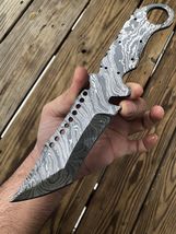 FORGED DAMASCUS HUNTING TRACKER BOWIE BLANK BLADE KNIFE FULL TANG X- - $23.72