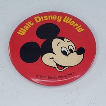 Vintage Walt Disney World Mickey Mouse Button Pin Red - £6.33 GBP