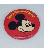 Vintage Walt Disney World Mickey Mouse Button Pin Red - £6.28 GBP