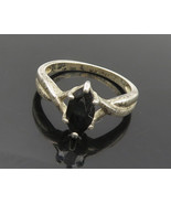 AVON 925 Silver - Vintage Marquise Cut Black Hematite Band Ring Sz 8 - R... - £26.00 GBP