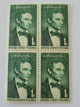 U.S.A. Us Beardless Abraham Lincoln 1 Cent Postage Stamp Block of 4 - £3.18 GBP