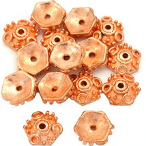 Bali Hex Bead Caps Copper Plated 10.5mm 15 Grams 15Pcs Approx. - $6.76