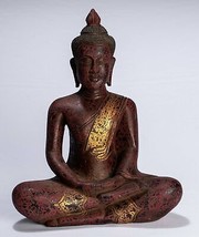 Antik Khmer Stil Holz Sitzende Statue Dhyana Meditation Mudra - 43cm/43.2cm - £325.58 GBP