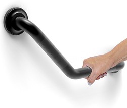 1-1/4 X 16In Angled Grab Bar For Stud Mount With Knurled Grip,, Matte Black - £38.84 GBP