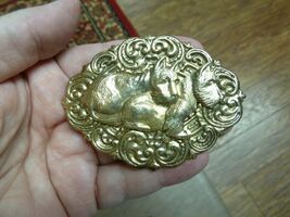 (B-DOG-273) Scottish terrier two dogs pin pendant Scottie dog brass broo... - $22.99