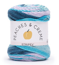 Peaches And Cream Stripey 2 oz 102 Yds.100% Cotton Yarn, Evening Sea - £4.75 GBP
