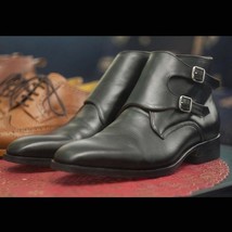 Men&#39;s Handmade Black Color Double Monk Strap Formal Boot for Men&#39;s - £119.46 GBP