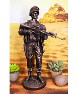 US Military War Soldier Marine Rifleman On Guard Statue 13.5&quot;Tall Infant... - $109.40 CAD