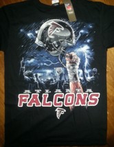 Atlanta Falcons New With Tags Sky Helmet T-Shirt Black Nfl Licensed Apparel - £17.12 GBP+