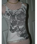 Full Tilt Girls Shirt Top Sleeveless Crochet Lace White Black Size L - $15.03 CAD