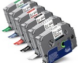 6-Pack Compatible Tze 12Mm 0.47&quot; Laminated Label Tape Replacement For Br... - $35.99