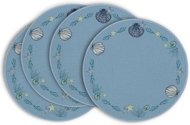 Artoid Mode Blue Starfish Seaweed Summer Round Thanksgiving Placemats Se... - €20,86 EUR