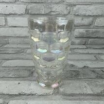 Federal Glass Yorktown Iridescent Tumbler Thumbprint 1960's 5.5 Inches Tall - $9.44