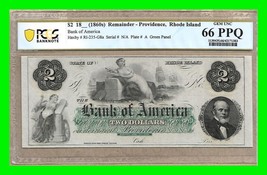 1860&#39;s $2 Bank of America-Providence Rhode Island - PCGS 66 PPQ - RI-235... - $299.99