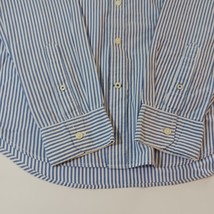 American Eagle Men's M Button-Down Shirt Long Sleeve Striped Blue Athletic Fit image 10