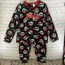Disney Nightmare Before Christmas Pajama Set Sz L Fleece Black Red Jack  - £23.67 GBP