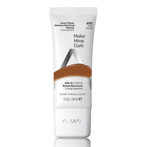 Almay Smart Shade Skintone Matching Makeup Foundation SPF 15 Make Mine Dark, 1oz - £6.21 GBP
