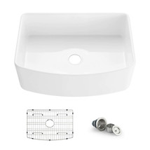 30&#39;&#39; - Pure Fireclay Farm House Curved Apron Front Kitchen Sink Single B... - $538.65