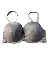 Victorias Secret Dream Angels Lined Demi Bust 36DD Gray Rhinestones - $32.89 CAD