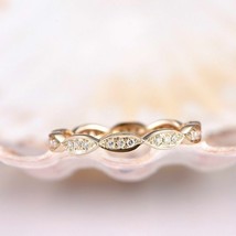 1ct Round Simulated Diamond Full Eternity Ring Band Yellow Gold Plated Women&#39;s - £58.39 GBP