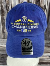 NWT Milwaukee Brewers 2018 NL Central Champions 47 Brand Hat Blue Adjust... - $29.02