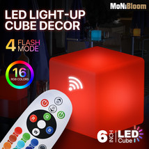 6&quot; Cube LED Light Up Night Light Color Change Desktop Party Lighting Home Dcor - £31.45 GBP