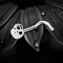925 Sterling Silver Small Crystal Padlock Nose Stud Screw Pin Body Jewel... - $8.81