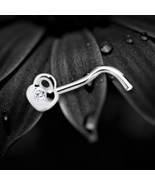 925 Sterling Silver Small Crystal Padlock Nose Stud Screw Pin Body Jewel... - $8.81