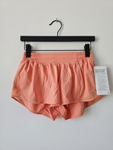 Nwt Lululemon Crlk Coral Peach Low Rise Lined 2.5&quot; Hotty Hot Shorts 4 - £46.63 GBP