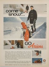 1970 Print Ad Ariens Sno-Thro Snowblowers Man Clears Snow Brillion,Wisconsin - £16.74 GBP