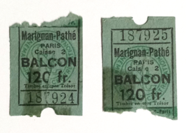 Cinéma Pathé Marignan À Paris Movie Theater Vintage Balcony Ticket Stubs 1951 - £16.09 GBP